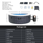 4-Person SaluSpa Inflatable Hot Tub Spa with 108 Massage Bubble Jets, Air Pump, Filter Cartridge & Cover, Portable Outdoor Blow Up Spa