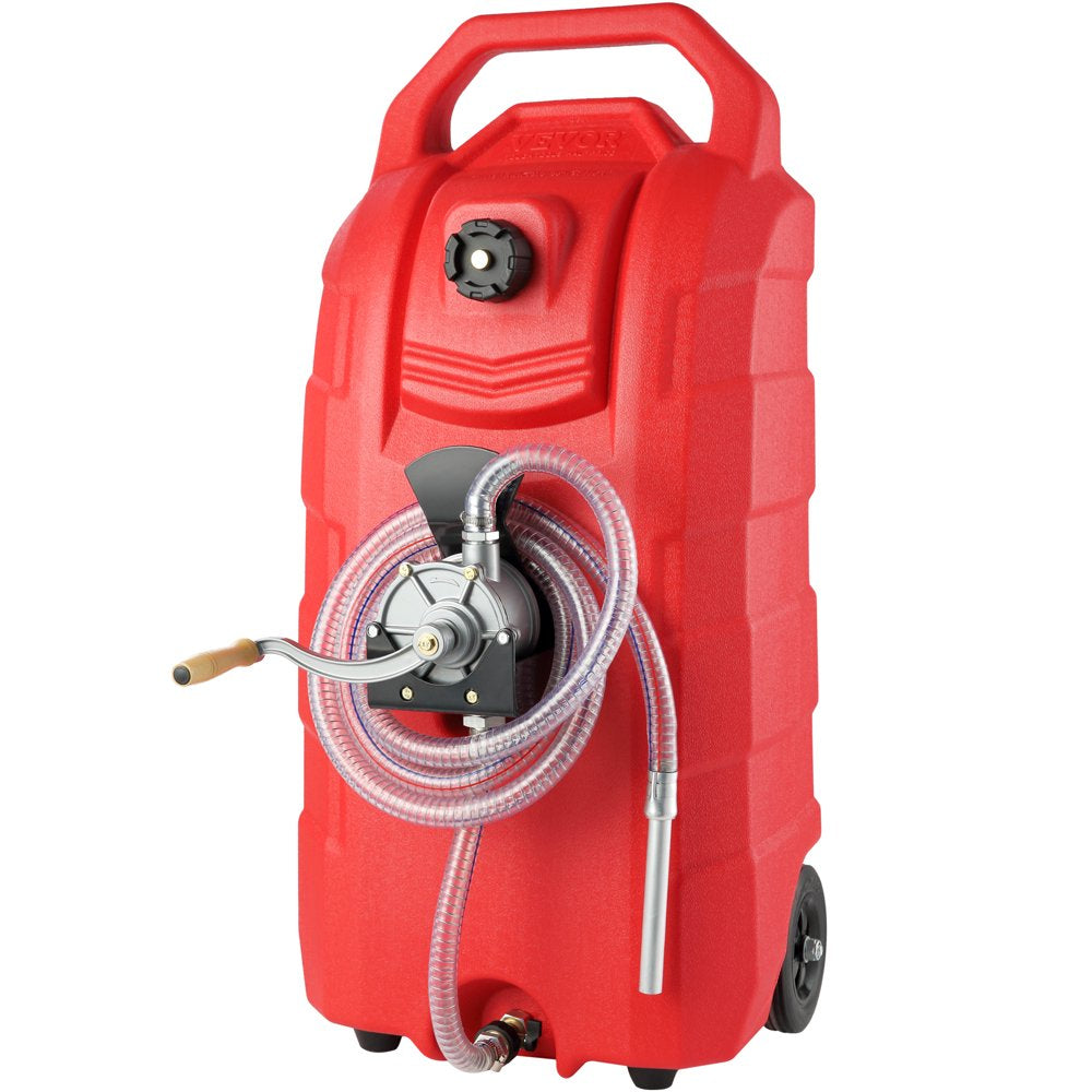 VEVOR 16 Gallon Portable Fuel Caddy with 6-Inch Wheels & Metal Hose for Gasoline/Diesel