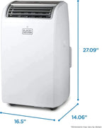 BLACK+DECKER Air Conditioner, 14,000 BTU Air Conditioner Portable for Room up to 700 Sq. Ft. with Remote Control, White