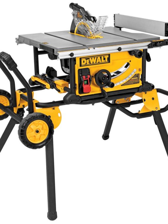 DW 10′′ Jobsite Table Saw 32 1/2′′ Rip Capacity and Rolling Stand DWE7491RS from DW