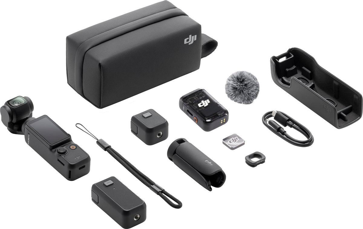 DJI – Osmo Pocket 3 Creator Combo 3-Axis Stabilized 4K Handheld Camera with Rotatable Touchscreen – Gray