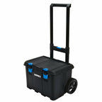 HART Stack System Mobile Tool Box, Modular Storage with Wheels, Telescopic Handle, Black & Blue