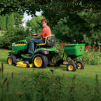 John Deere 175 lb Tow-Behind Broadcast Spreader, Rustproof Poly Hopper, Universal Fit