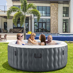 4-Person SaluSpa Inflatable Hot Tub Spa with 108 Massage Bubble Jets, Air Pump, Filter Cartridge & Cover, Portable Outdoor Blow Up Spa