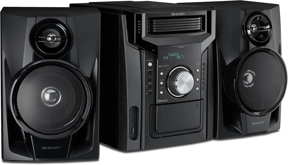 CD-BH950 240W 5-way mini bookshelf speaker system with cassette deck and Bluetooth