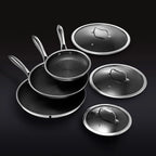HexClad 6 Piece Hybrid Stainless Steel Cookware Pan Set