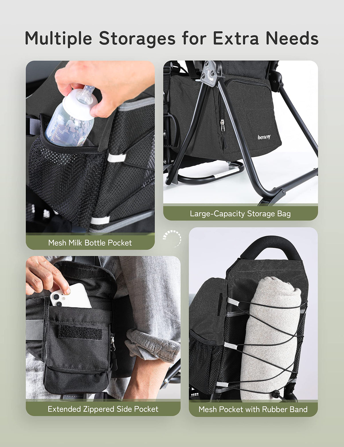 Besrey Baby Backpack Carrier, Toddler Hiking Backpack