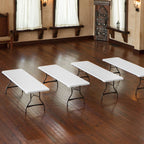 Lifetime 4-Pack Commercial Stacking 8 ft Folding Table – White (80344)